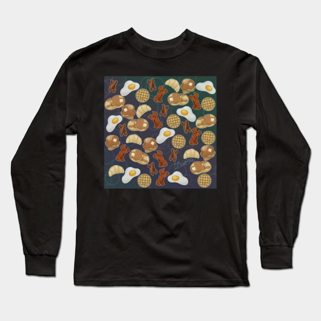 brunch paradise - dark background Long Sleeve T-Shirt by Lyxy